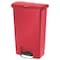 Rubbermaid Commercial Slim Jim Resin Step-On Container, Front Step Style, 13 gal, Red 1883566 - alternate 1